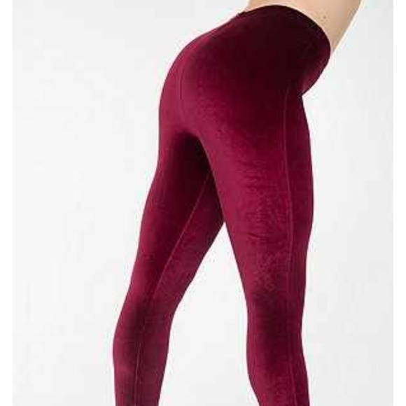 AA burgundy velvet leggings