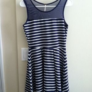 Striped mesh Skater/Circle dress