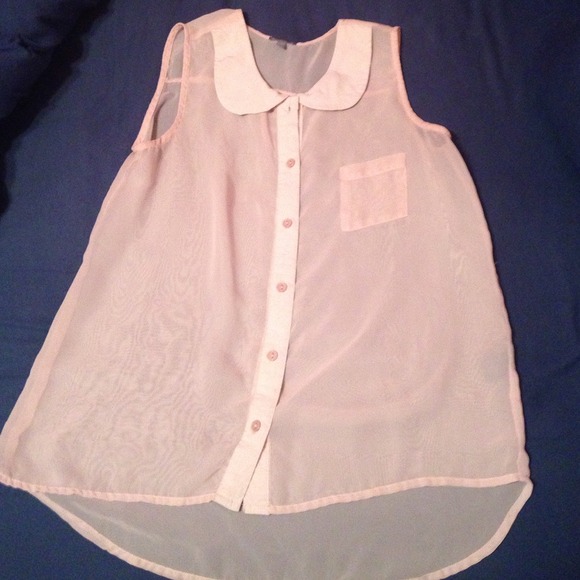 Light pink size small chiffon button up!