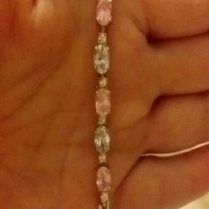 10kt gold Pink, Purple, & White Cubic Bracelet