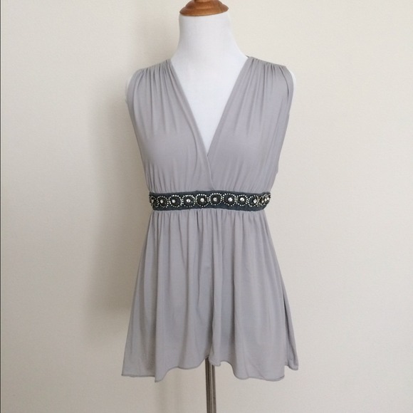 Alice + Olivia Deep V-neck Halter w Crystals