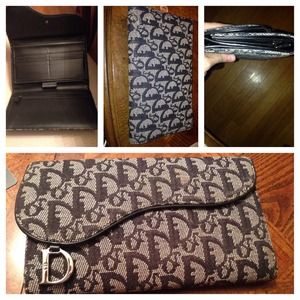 Christian Dior Blue Diorissimo Canvas Long Wallet