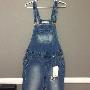 Overalls: Mid rise tapered leg brand new