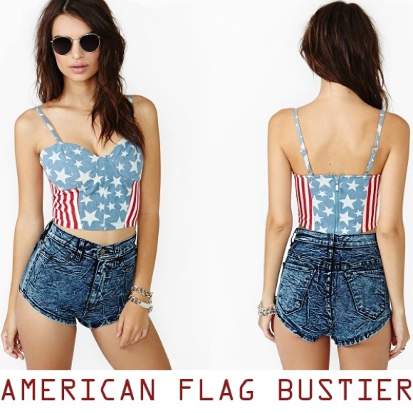 American Flag Bustier Crop Top