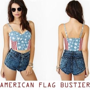 American Flag Bustier Crop Top