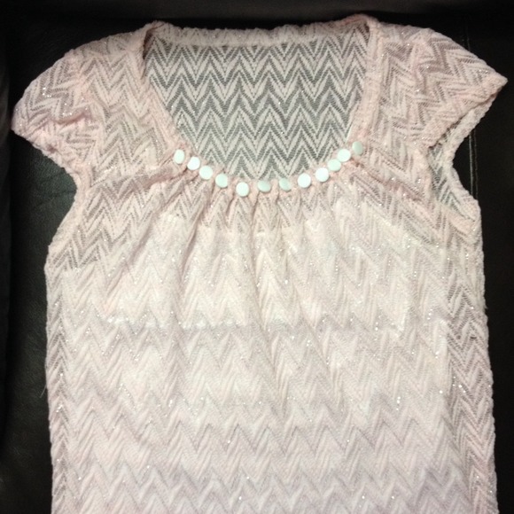 NWOT Handmade Pink Metallic 2-piece Blouse
