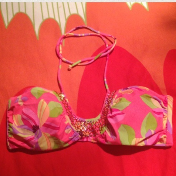 Bright floral Victoria secret bathing suit top
