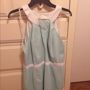 Blue & white halter dress
