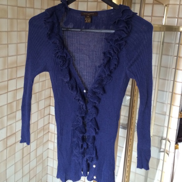 LV cashmere and silk blouse cardigan
