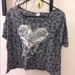 Skull and heart top