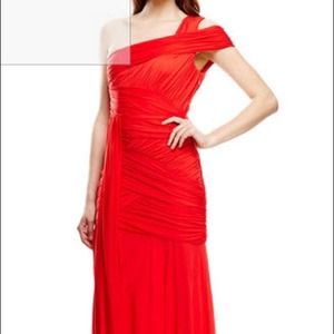 Halston Heritage - One-Shoulder Pleated Ballgown