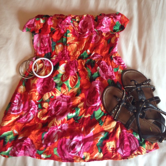 Floral Strapless Forever 21 Dress