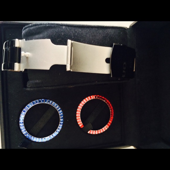 Black Guess Embellished Diamond watch