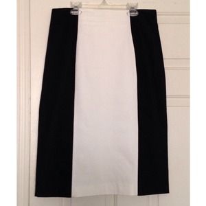 Black & White Knee Length Skirt