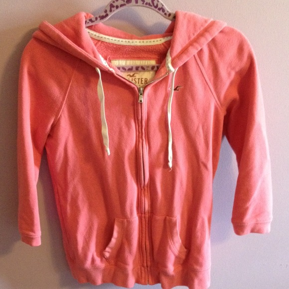 Quarter length sleeve hot pink Hollister zippy