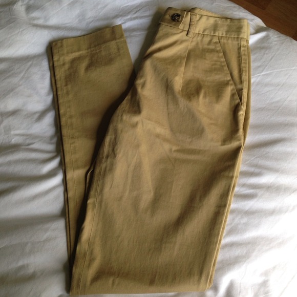 Theory Beige Slim Leg Trousers