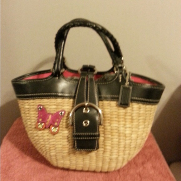 Coach Handbags - Straw authentic coach tote