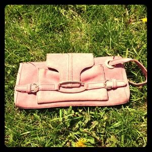Pink suede clutch from Arden B
