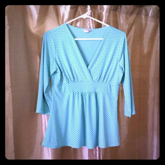 Tiffany green polka dot shirt