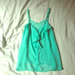 Sheer turquoise top