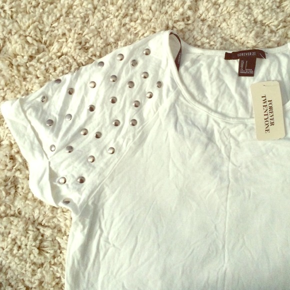 Forever 21 Studded Shoulder Top