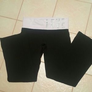 VS PINk lavender&black foldover wide leg yoga pant