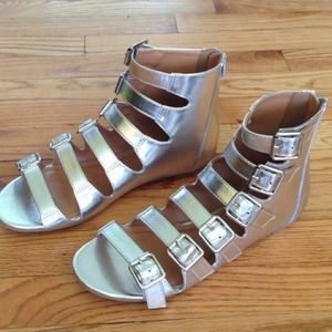 Silver Gladiator Sandals