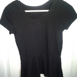 Black peplum shirt