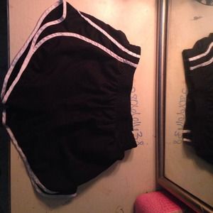 Black and white athletic shorts