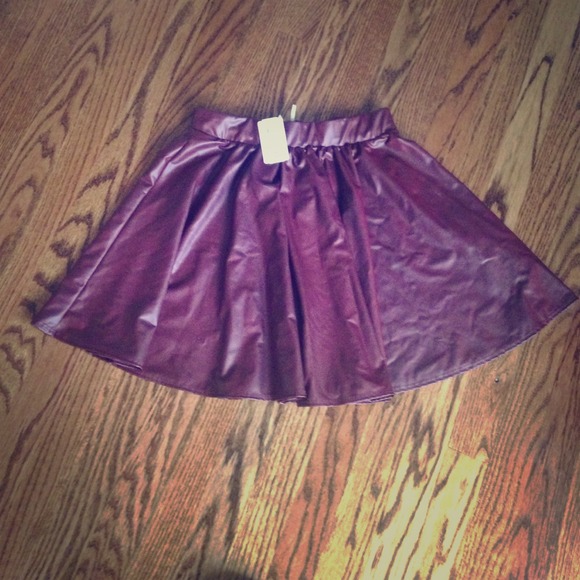 Faux leather skater skirt