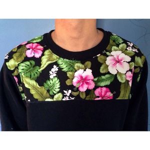 Custom Tropical Print Crewneck