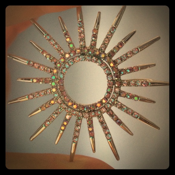 Silver Diamond Sun Charm