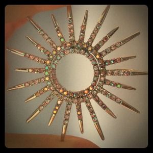 Silver Diamond Sun Charm