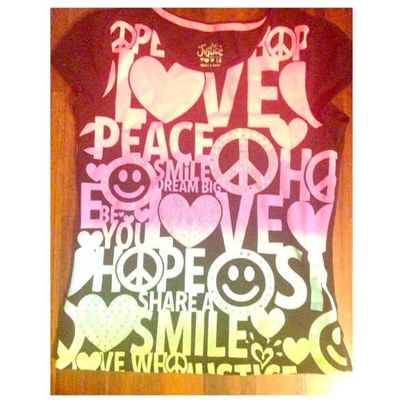Justice Colorful Peace shirt
