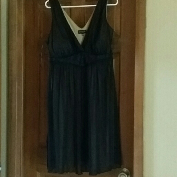 Dark bronze with gold lined party dress