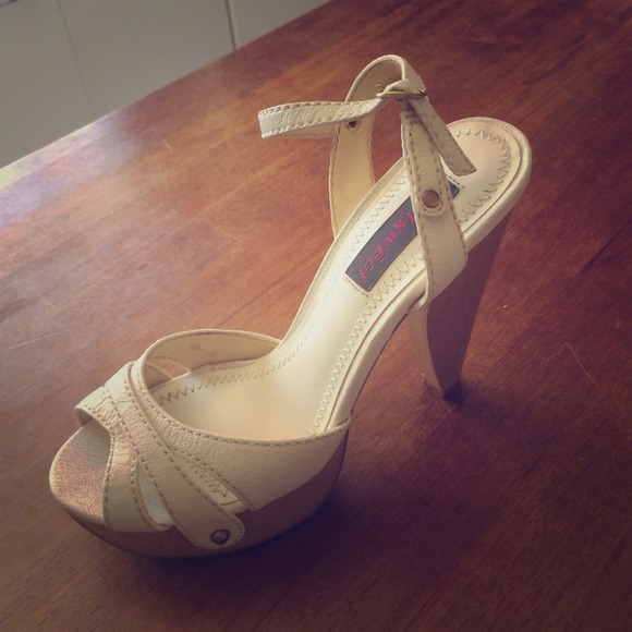Classic white summer platform heels