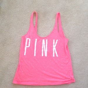 Pink Victoria's Secret rhinestone pink tank top
