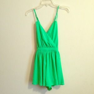 Backless Lime Green Romper