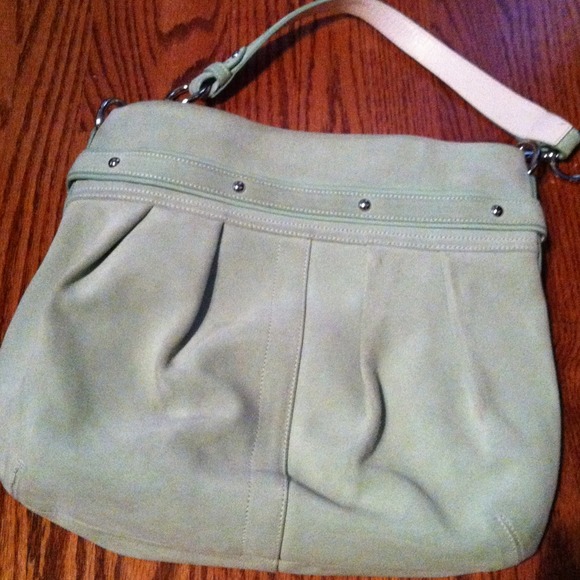 Green suede coach hobo 🌟willing to negotiate🌟 - Picture 2 of 4