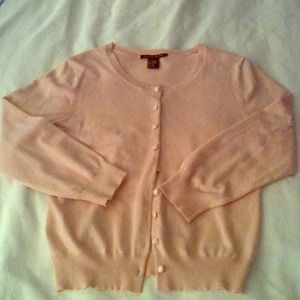 Pale pink silk/cashmere cardigan, size M