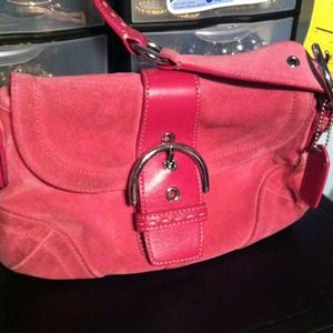 Pink suede Coach bag🌟lowered price🌟
