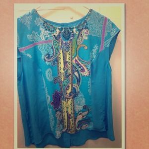 New York & Company Turquoise Blouse