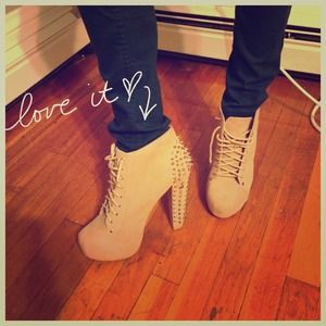 Call me spiked!! Nude Spiked Ankle Boots!!