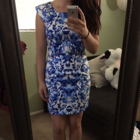 Blue & White Floral Dress