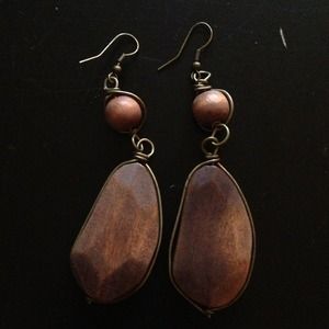 Wooden earrings.