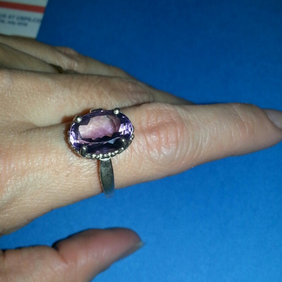 Vintage sterling amethyst ring