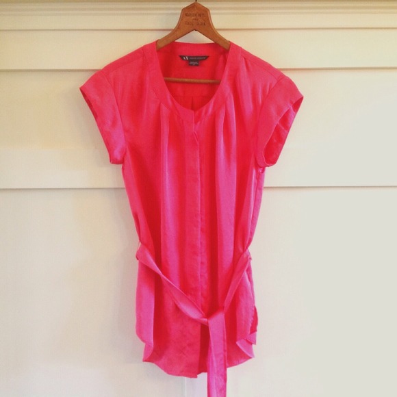 ⛔️SOLD⛔️ A/X Armani Exchange neon coral blouse - Picture 2 of 4