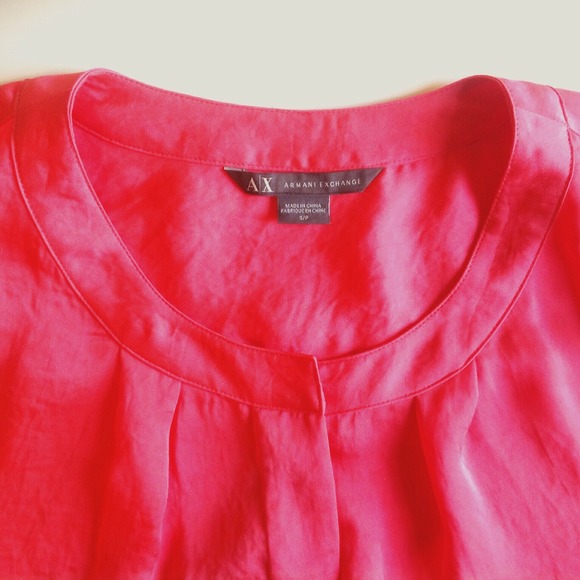 ⛔️SOLD⛔️ A/X Armani Exchange neon coral blouse - Picture 4 of 4