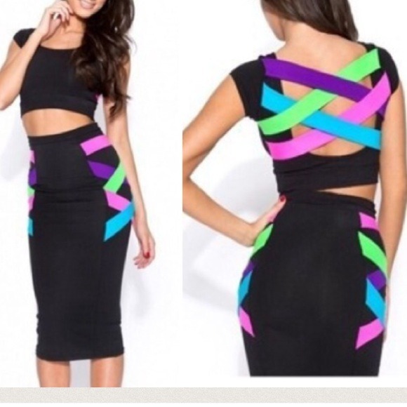🚫Sold🚫Colorful Two piece dress