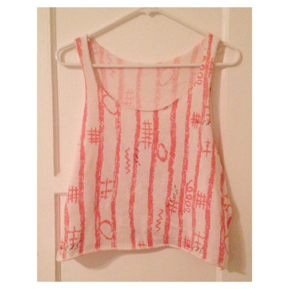 90s print crop tank top